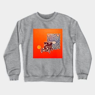 Classic Car in Orange Crewneck Sweatshirt